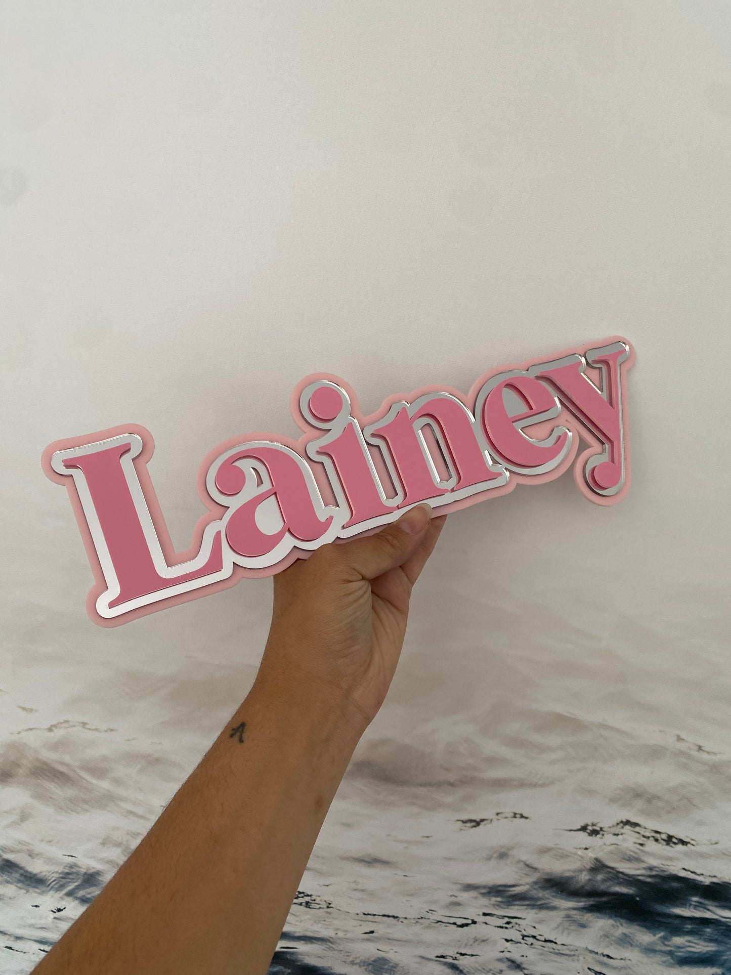 Retro 3 Layered Name Plaque