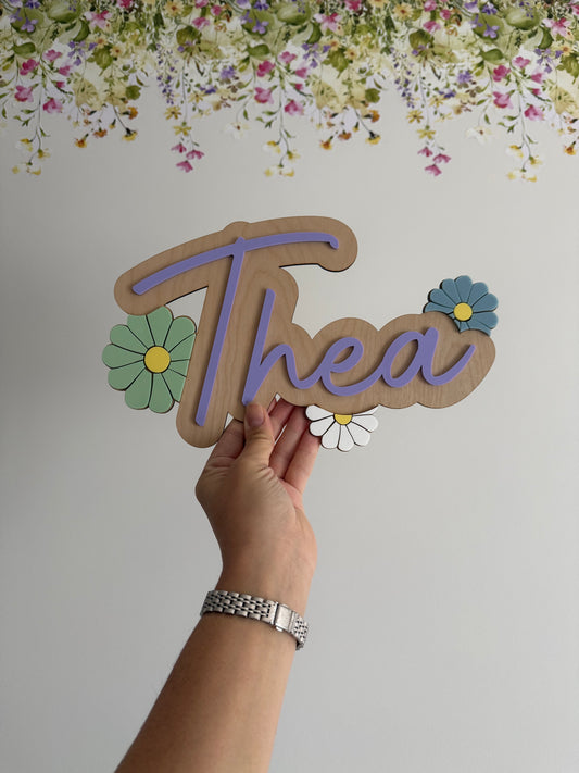 3D Flower Name Plaque