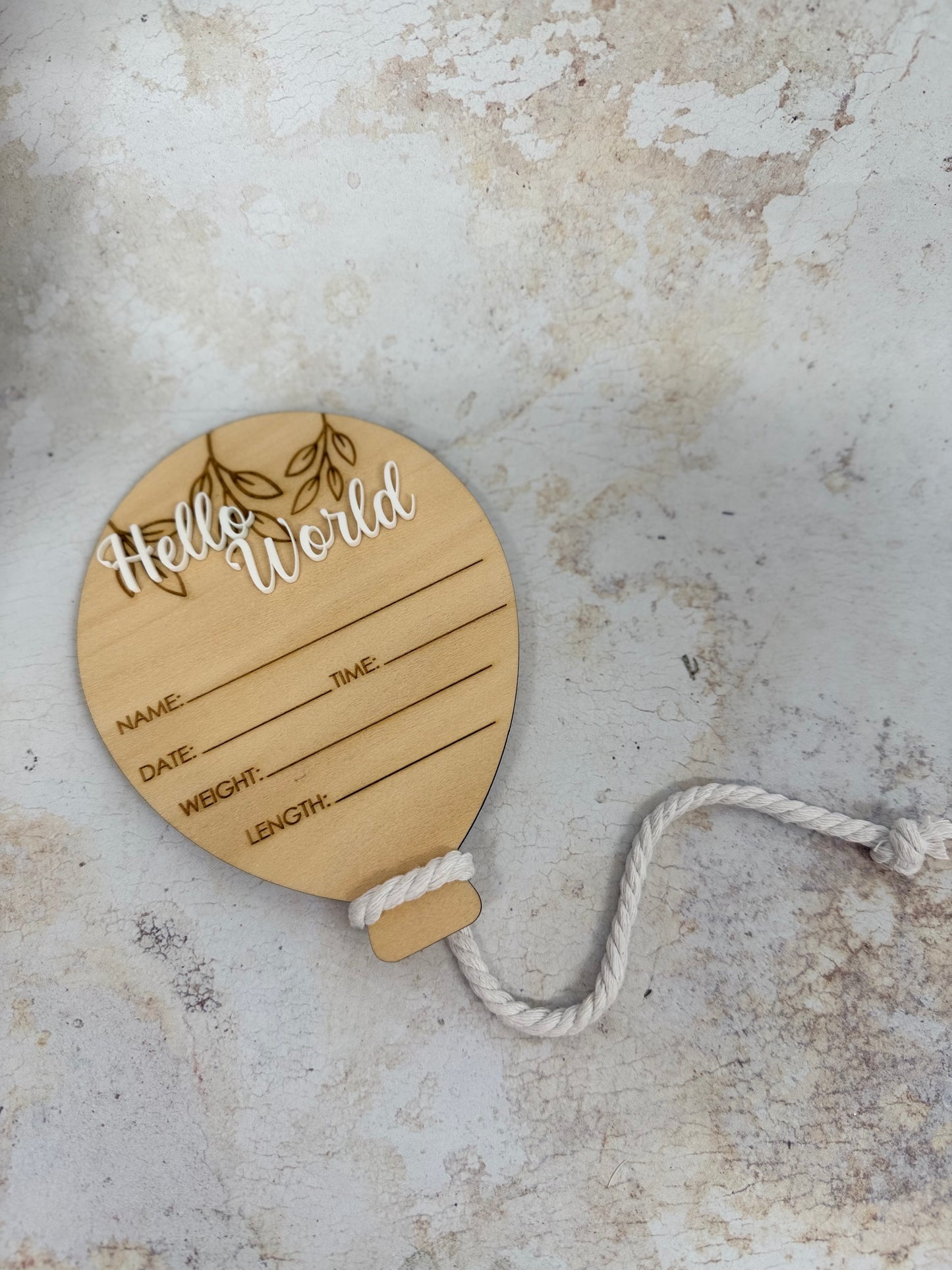 Balloon Birth Announcement Plaque