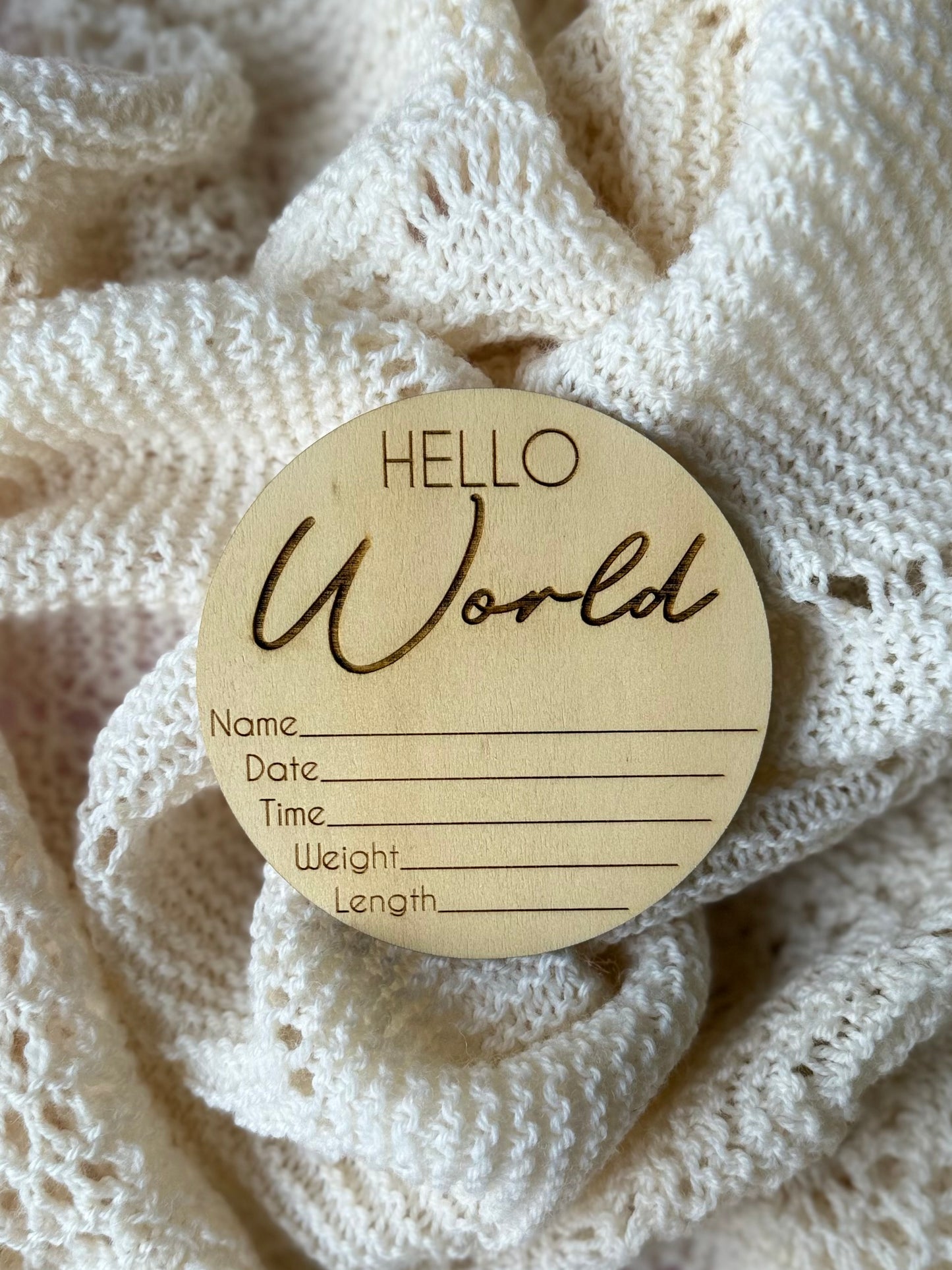 Birth Plaque - Hello World