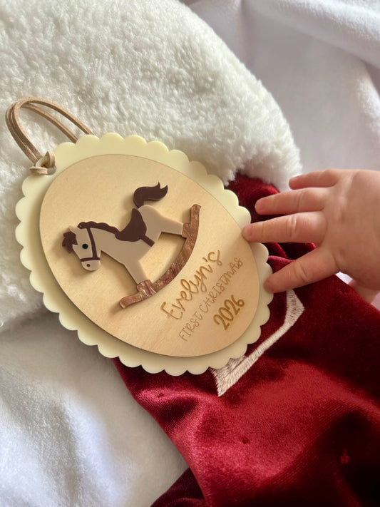 "Heirloom First Christmas" Rocking Horse Ornament