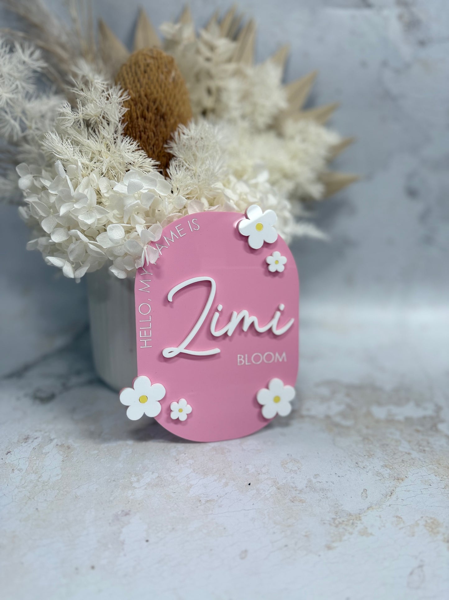 Acrylic Daisy Birth Plaque