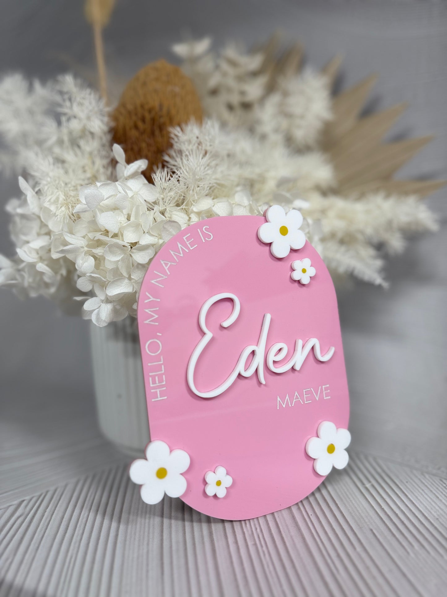 Acrylic Daisy Birth Plaque