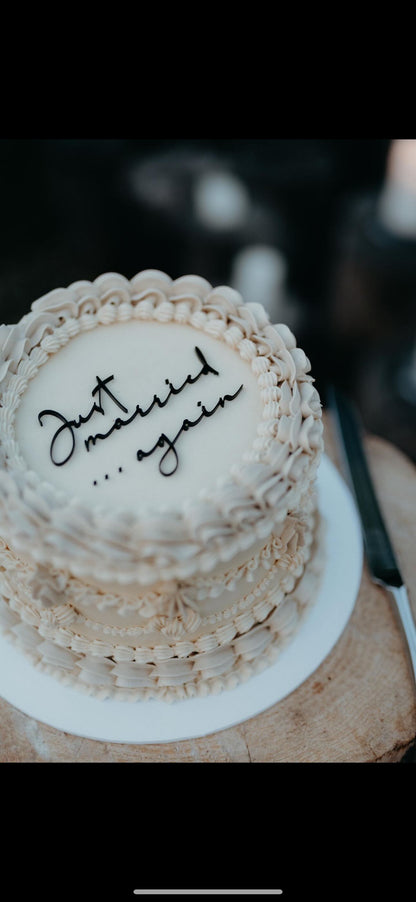 Script Cake Toppers