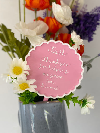 Personalised Acrylic Plant Stake