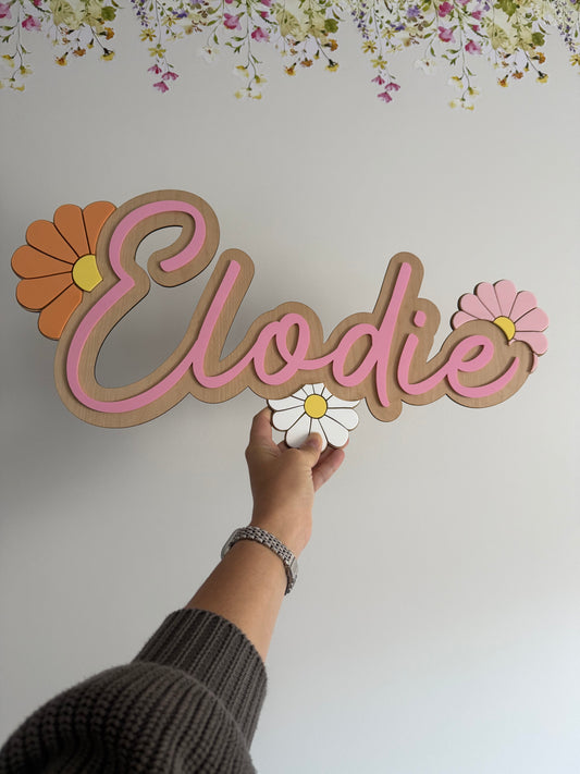 3D Flower Name Plaque