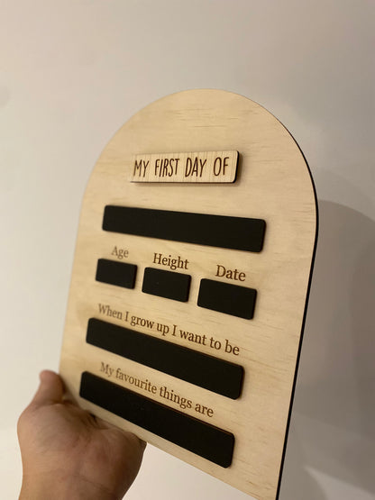 First Day/Last Day Boards