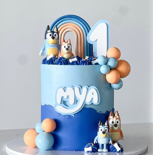 Bluey Themed Age & Name Topper