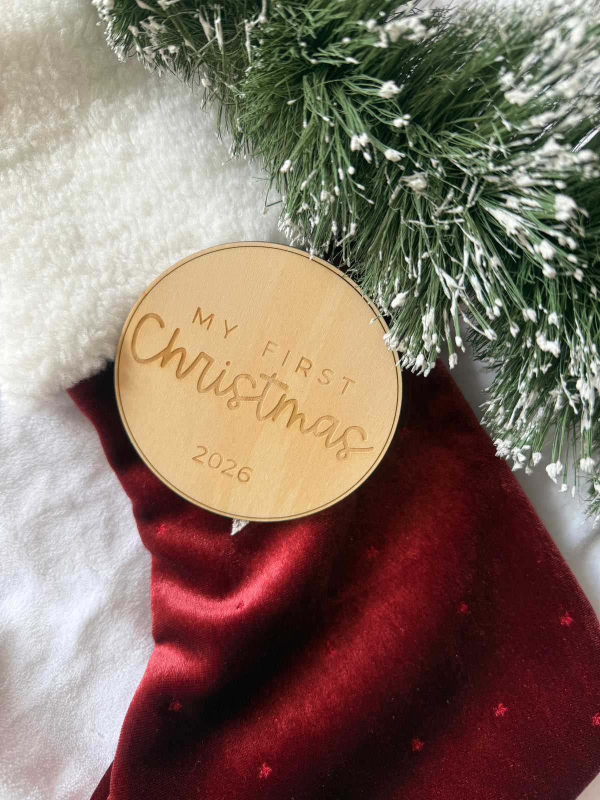 “My First Christmas” Round Plaque