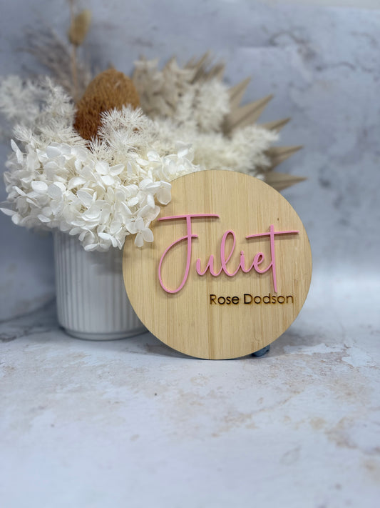 Bamboo Name Plaque