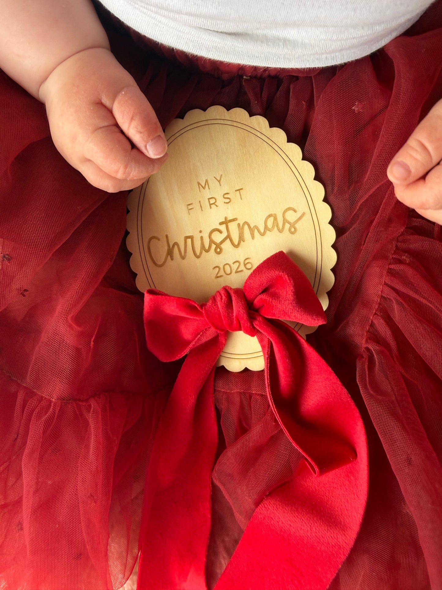 "My First Christmas" Bow Plaque
