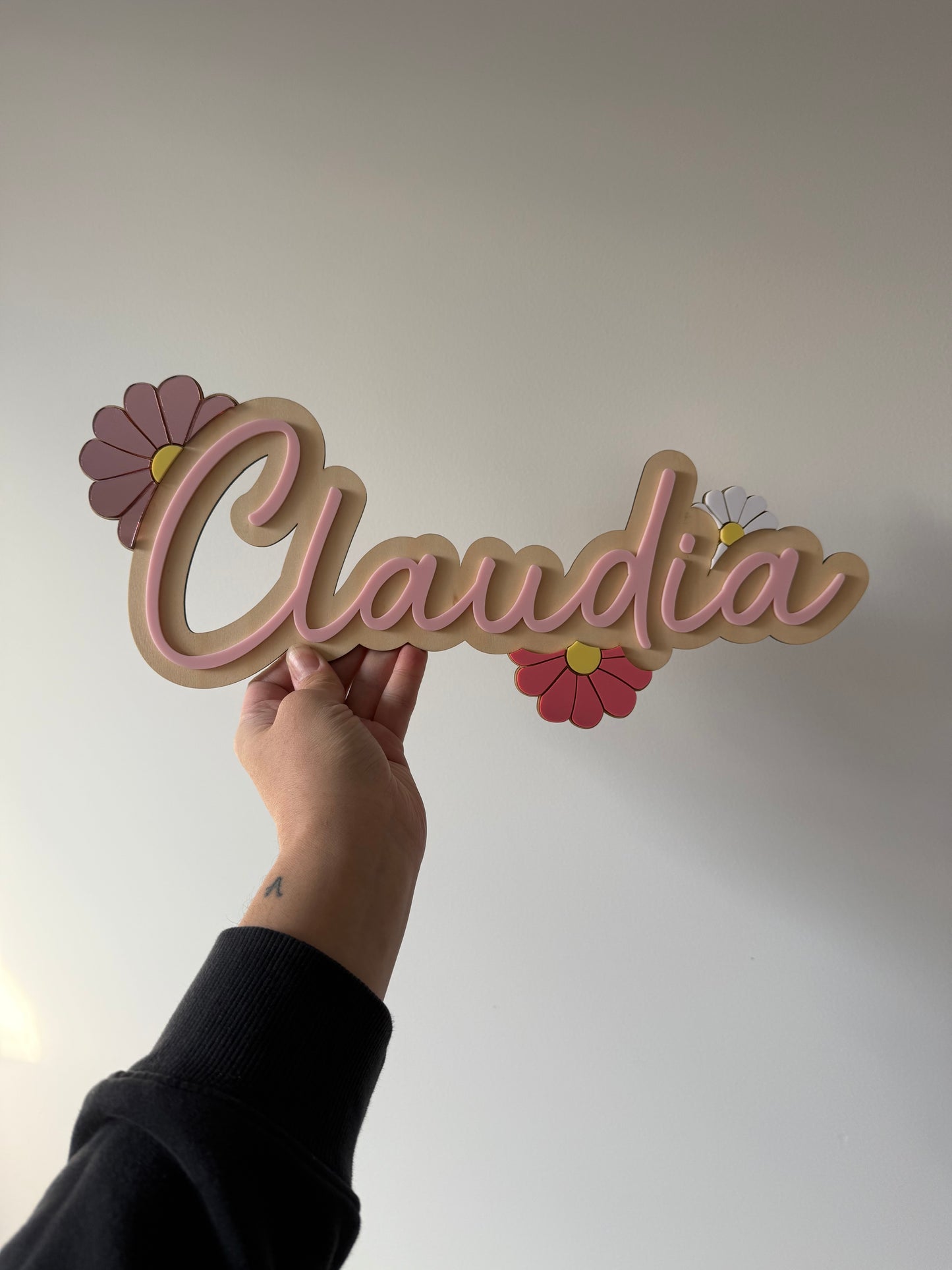 3D Flower Name Plaque