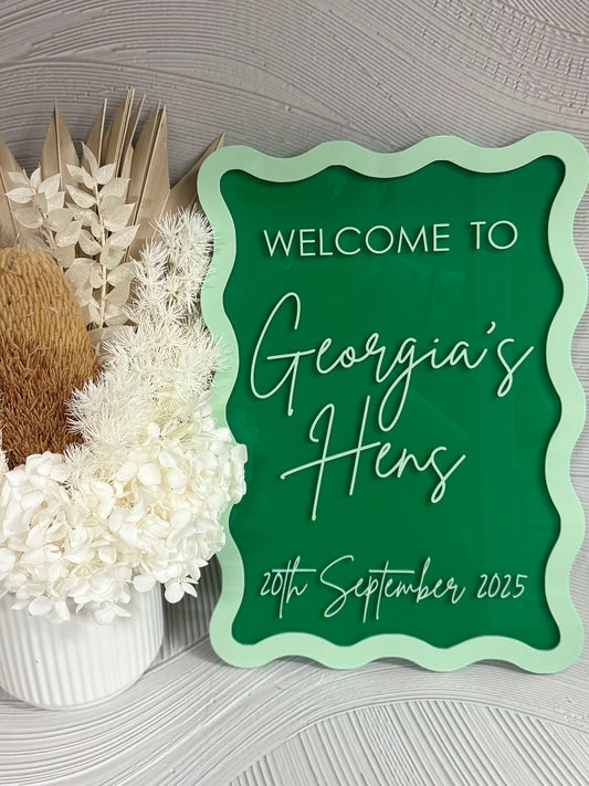 Wavy Welcome Sign