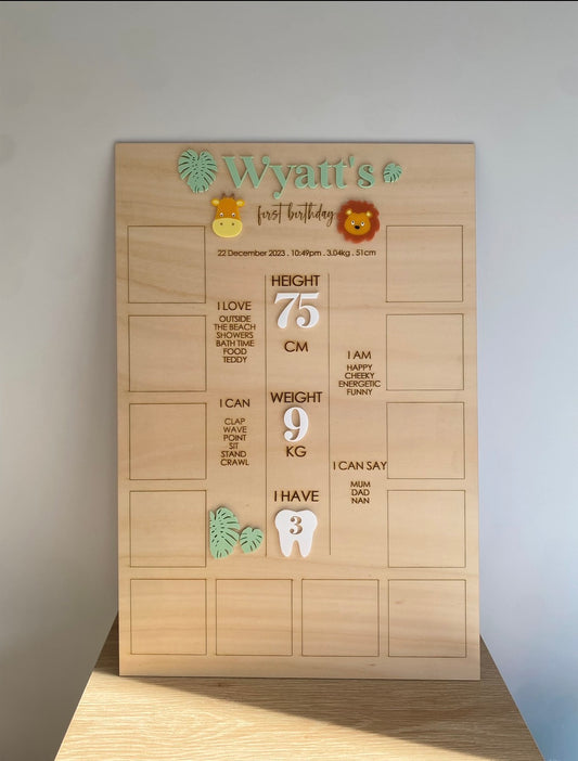 First Birthday Photo Board